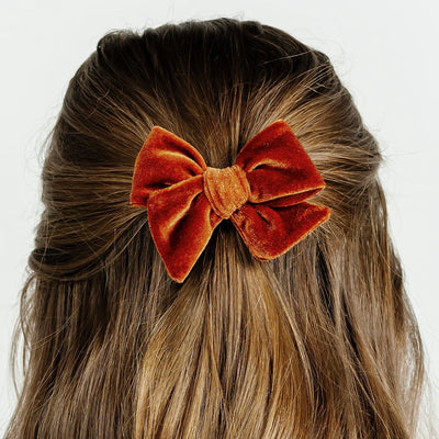 Velvet - Rust Bow Clip