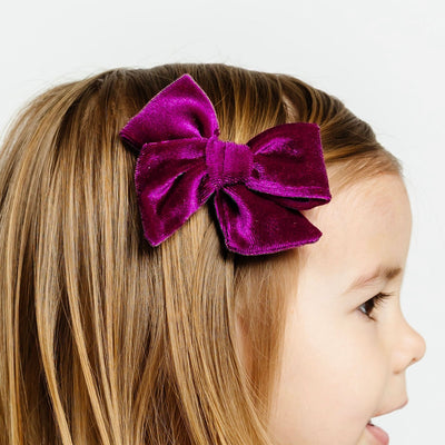 Velvet - Magenta Bow Clip