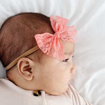 Lace Bow - Watermelon Headband