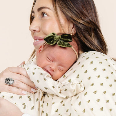 Velvet - Olive Bow Headband