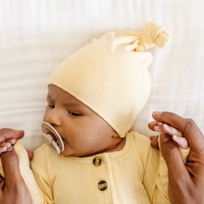 Birdie Ribbed Top Knot Hat