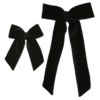 Velvet - Black Bow Sash Clip