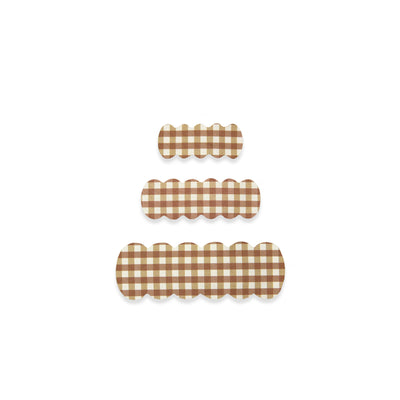 Leather - Bronze Check Scallop Snap Clip