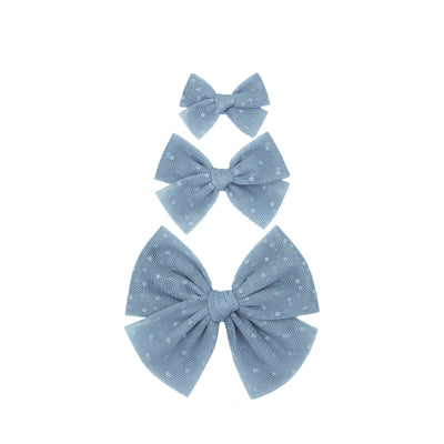 Tulle Bow - Cloud Dot Clip