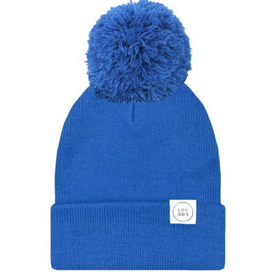 Beanie with Pom - Cobalt Blue