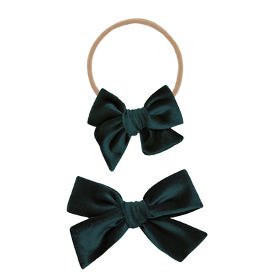 Velvet - Emerald Bow Headband