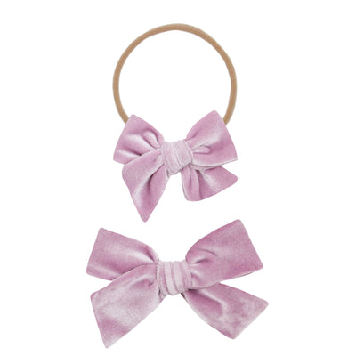 Velvet - Lilac Bow Headband