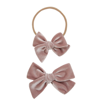 Velvet - Mauve Bow Headband