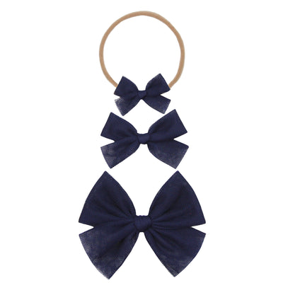 Tulle Bow - Navy Headband