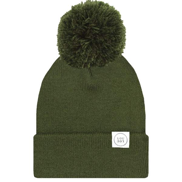 Beanie with Pom - Olive Green – Lou Lou & Company