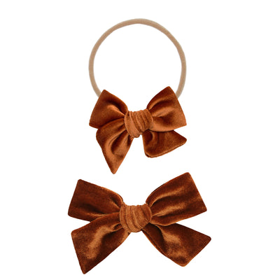 Velvet - Rust Bow Headband