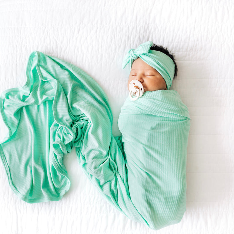 scotty swaddle blanket newborn girl with matching knit headband